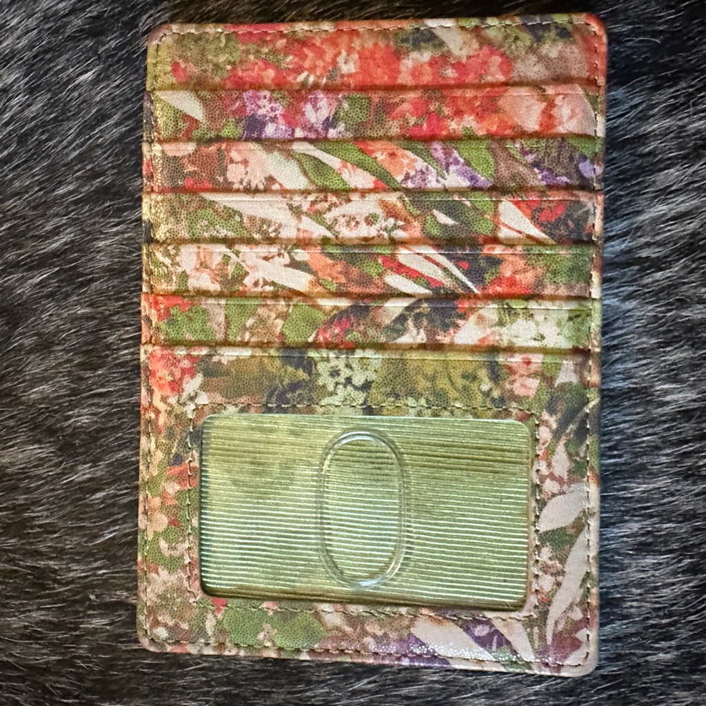 Hobo Green And Floral Card Holder Hobo Green And Floral Card Holder